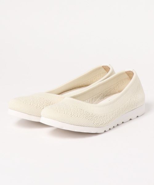 あしながおじさん(アシナガオジサン)の「〈あしながおじさん〉ニットフラットシューズ(スリッポン・レディース・ブラック/ホワイト/グレー/グリーン/ピンク/イエロー・22.5cm/23.0cm/23.5cm/24.0cm/24.5cm)」の2枚目の写真