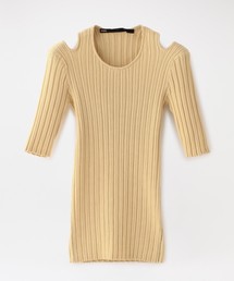 muller of yoshiokubo | 【muller of yoshiokubo】WOMEN Random rib knit top MLS20803(ニット/セーター)
