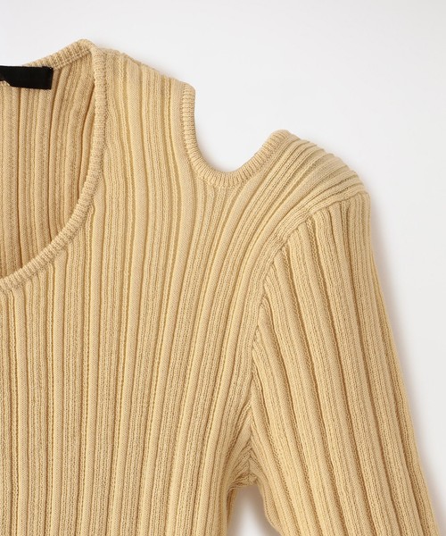 muller of yoshiokubo（ミュラーオブヨシオクボ）の「【muller of yoshiokubo】WOMEN Random rib knit top MLS20803（ニット/セーター・レディース・ベージュ系その他3・36/38）」の3枚目の写真