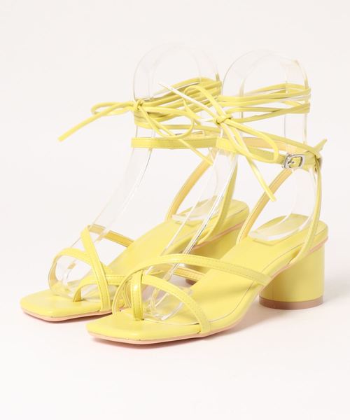 KOBE LETTUCE（コウベレタス）の「レースアップ2wayトングサンダル（サンダル・レディース・ホワイト/イエロー系その他/ブラック/パイソン・S/M/L/LL）」の9枚目の写真