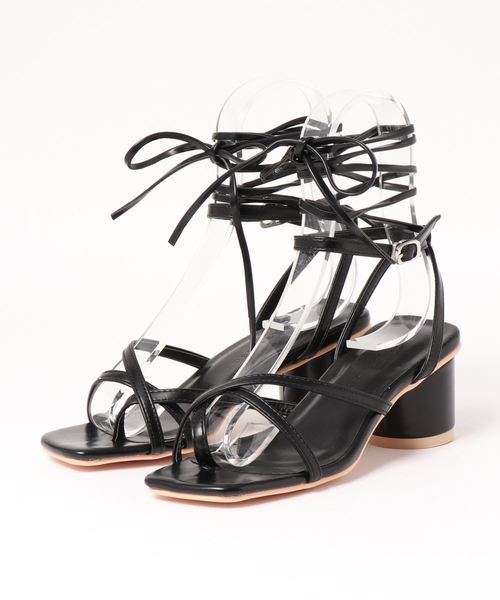 KOBE LETTUCE（コウベレタス）の「レースアップ2wayトングサンダル（サンダル・レディース・ホワイト/イエロー系その他/ブラック/パイソン・S/M/L/LL）」の10枚目の写真