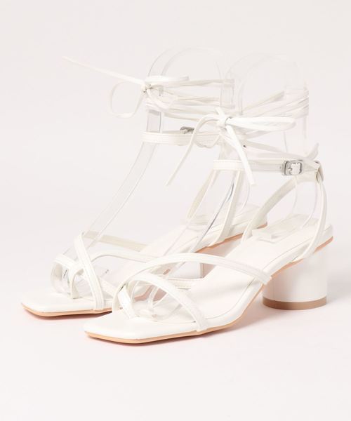 KOBE LETTUCE（コウベレタス）の「レースアップ2wayトングサンダル（サンダル・レディース・ホワイト/イエロー系その他/ブラック/パイソン・S/M/L/LL）」の11枚目の写真