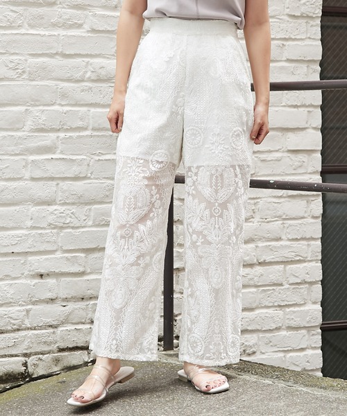 one after another NICE CLAUP（ワンアフターアナザーナイスクラップ）の「オパールパンツ（その他パンツ・レディース・ベージュ/オフホワイト/ミント・FREE）」の2枚目の写真