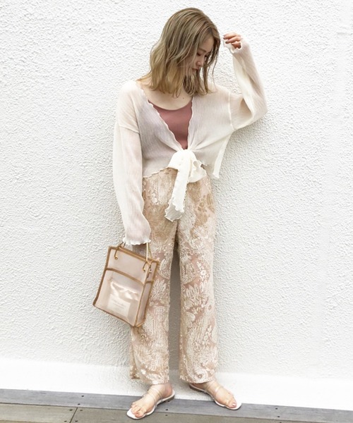 one after another NICE CLAUP（ワンアフターアナザーナイスクラップ）の「オパールパンツ（その他パンツ・レディース・ベージュ/オフホワイト/ミント・FREE）」の13枚目の写真