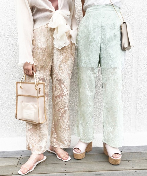 one after another NICE CLAUP（ワンアフターアナザーナイスクラップ）の「オパールパンツ（その他パンツ・レディース・ベージュ/オフホワイト/ミント・FREE）」の18枚目の写真