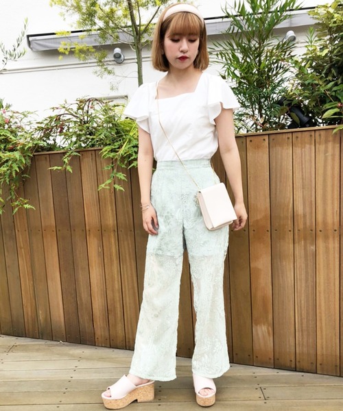 one after another NICE CLAUP（ワンアフターアナザーナイスクラップ）の「オパールパンツ（その他パンツ・レディース・ベージュ/オフホワイト/ミント・FREE）」の5枚目の写真