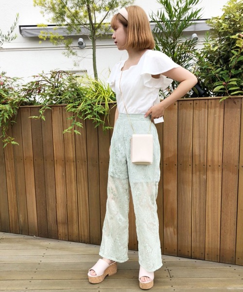 one after another NICE CLAUP（ワンアフターアナザーナイスクラップ）の「オパールパンツ（その他パンツ・レディース・ベージュ/オフホワイト/ミント・FREE）」の6枚目の写真