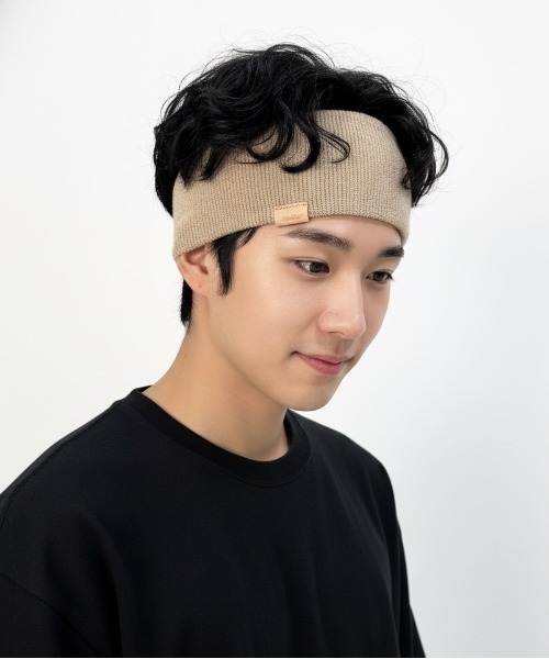 sunista（サニスタ）の「【sunista/サニスタ】 THICK leather / COOL MAX HAIR BAND（ヘアバンド・レディース・チャコール/ベージュ/カーキ/ブラック/ネイビー・FREE）」の4枚目の写真