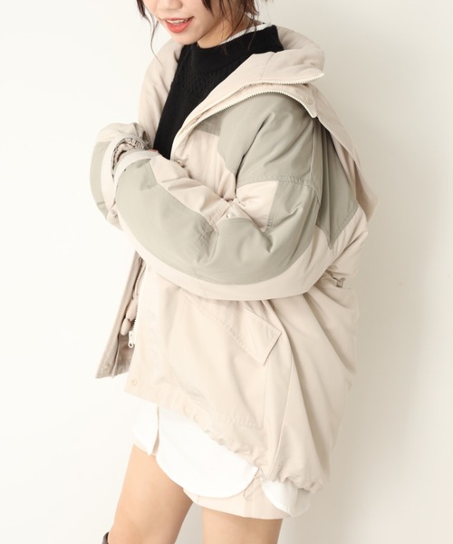 one after another NICE CLAUP（ワンアフターアナザーナイスクラップ）の「ライナーセット2wayブルゾン（ブルゾン・レディース・アイボリー/グレー/ベージュ・FREE）」の2枚目の写真