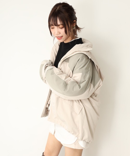 one after another NICE CLAUP（ワンアフターアナザーナイスクラップ）の「ライナーセット2wayブルゾン（ブルゾン・レディース・アイボリー/グレー/ベージュ・FREE）」の13枚目の写真