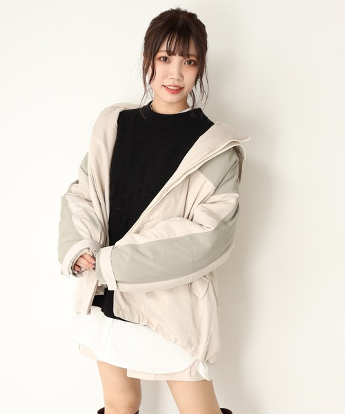 one after another NICE CLAUP（ワンアフターアナザーナイスクラップ）の「ライナーセット2wayブルゾン（ブルゾン・レディース・アイボリー/グレー/ベージュ・FREE）」の14枚目の写真