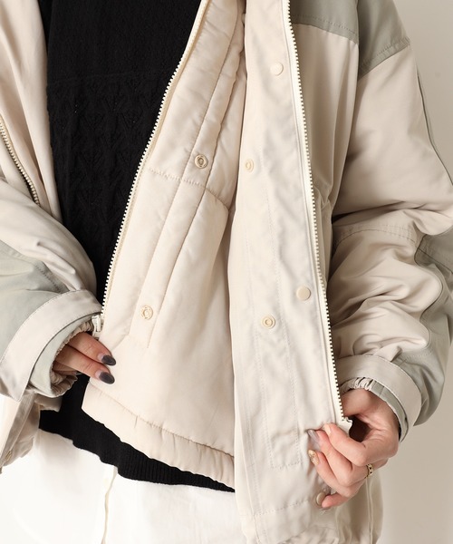 one after another NICE CLAUP（ワンアフターアナザーナイスクラップ）の「ライナーセット2wayブルゾン（ブルゾン・レディース・アイボリー/グレー/ベージュ・FREE）」の19枚目の写真