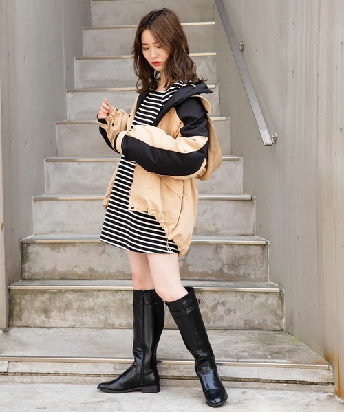 one after another NICE CLAUP（ワンアフターアナザーナイスクラップ）の「ライナーセット2wayブルゾン（ブルゾン・レディース・アイボリー/グレー/ベージュ・FREE）」の7枚目の写真