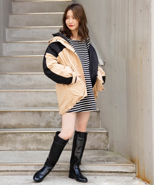 one after another NICE CLAUP（ワンアフターアナザーナイスクラップ）の「ライナーセット2wayブルゾン（ブルゾン・レディース・アイボリー/グレー/ベージュ・FREE）」の8枚目の写真