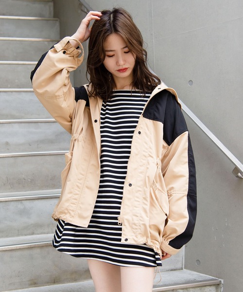 one after another NICE CLAUP（ワンアフターアナザーナイスクラップ）の「ライナーセット2wayブルゾン（ブルゾン・レディース・アイボリー/グレー/ベージュ・FREE）」の5枚目の写真