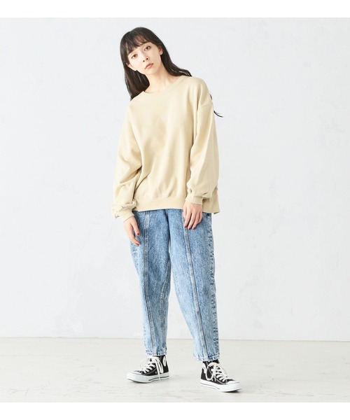 LEE リー　ヴィンテージ　カレッジロゴ　スウェット　センターロゴ刺繍　ゆるダボ 90s USA製 LEE リー ワッペン カレッジロゴ スウェット L グレー