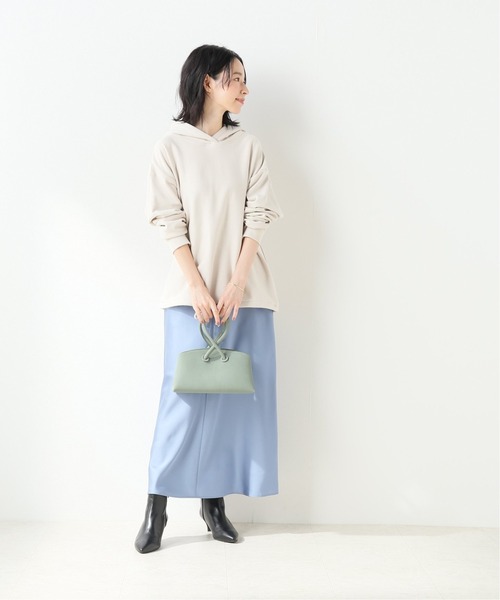 SLOBE IENA（スローブイエナ）の「裏毛ドロストフードパーカー【手洗い可能】◆（パーカー・レディース・ブラック/ライトグレー/ブラウン/ボルドー・FREE）」の22枚目の写真