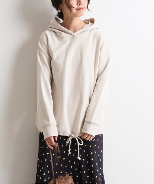 SLOBE IENA（スローブイエナ）の「裏毛ドロストフードパーカー【手洗い可能】◆（パーカー・レディース・ブラック/ライトグレー/ブラウン/ボルドー・FREE）」の20枚目の写真