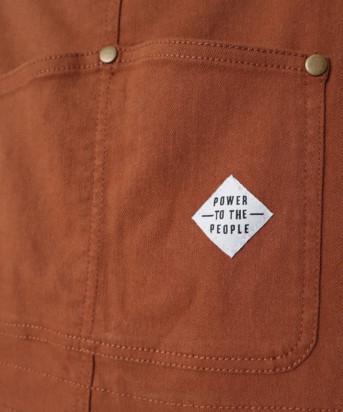 POWER TO THE PEOPLE ダークオレンジ　M オーバーオール POWER TO THE PEOPLE（パワートゥーザピープル）の「POWER TO