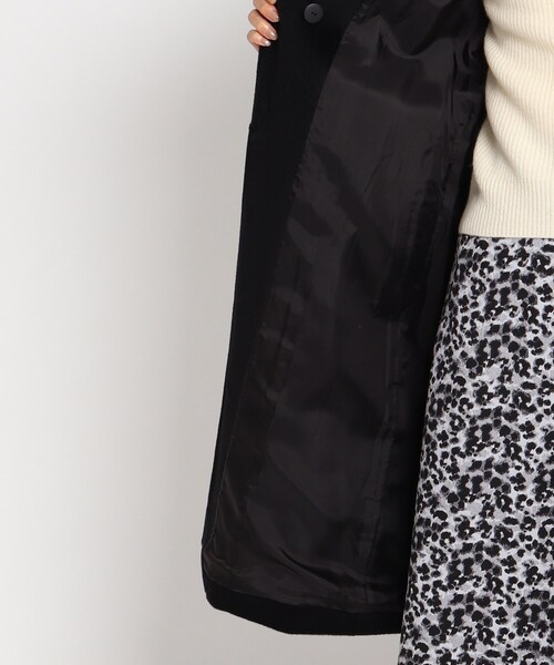 ファー付カシミヤ混チェスターコート　ブラック　黒 ファー付カシミヤ混チェスターコートブラック黒