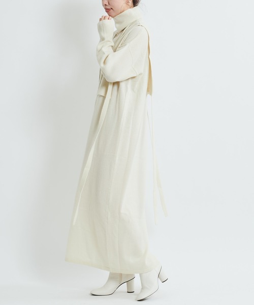 DouDou(ドゥドゥ)の「ニットセットワンピース(ワンピース・レディース・オフホワイト/ベージュ/ブルー・FREE)」の5枚目の写真