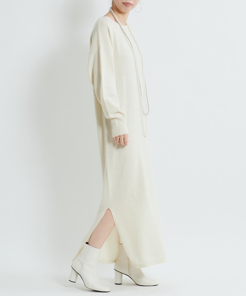 DouDou(ドゥドゥ)の「ニットセットワンピース(ワンピース・レディース・オフホワイト/ベージュ/ブルー・FREE)」の8枚目の写真