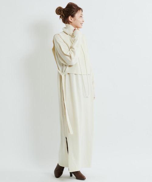 DouDou(ドゥドゥ)の「ニットセットワンピース(ワンピース・レディース・オフホワイト/ベージュ/ブルー・FREE)」の10枚目の写真