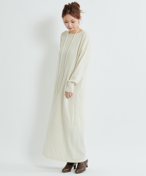 DouDou(ドゥドゥ)の「ニットセットワンピース(ワンピース・レディース・オフホワイト/ベージュ/ブルー・FREE)」の12枚目の写真