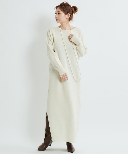 DouDou(ドゥドゥ)の「ニットセットワンピース(ワンピース・レディース・オフホワイト/ベージュ/ブルー・FREE)」の14枚目の写真