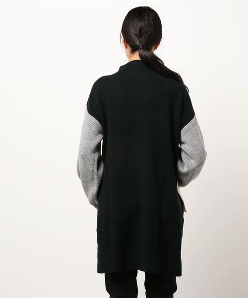 INTERPLANET(インタープラネット)の「袖片畦配色前後差チュニックプルオーバー(ニット/セーター・レディース・グリーン/マスタード/オフホワイト・FREE)」の6枚目の写真