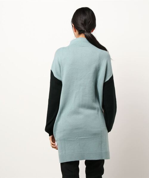 INTERPLANET(インタープラネット)の「袖片畦配色前後差チュニックプルオーバー(ニット/セーター・レディース・グリーン/マスタード/オフホワイト・FREE)」の5枚目の写真