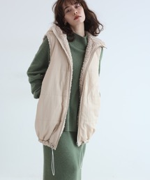 CADUNE◇リバーシブルベスト/38/ナイロン/BEG/70329940 ⁄ FFEIN