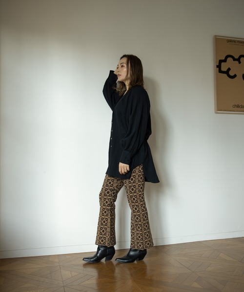 Auntie Rosa Holiday（アンティローザホリデー）の「コットンスラブキーネックチュニックワンピース（ワンピース・レディース・ブラック/ホワイト/グレイッシュベージュ/グリーン・FREE）」の22枚目の写真