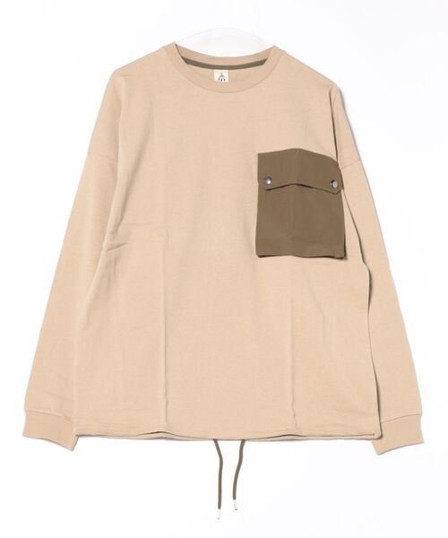 B.I.D.（ビーアイディー）の「ミリタリーポケットロングスリーブカットソー（Tシャツ/カットソー・メンズ・ホワイト系その他/ブラック系その他/ベージュ系その他/ホワイト系その他2・MEDIUM/LARGE）」の4枚目の写真