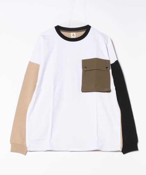 B.I.D.（ビーアイディー）の「ミリタリーポケットロングスリーブカットソー（Tシャツ/カットソー・メンズ・ホワイト系その他/ブラック系その他/ベージュ系その他/ホワイト系その他2・MEDIUM/LARGE）」の3枚目の写真