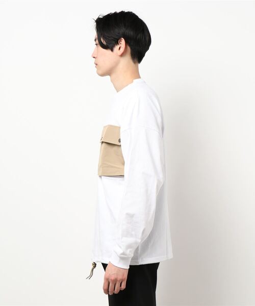 B.I.D.（ビーアイディー）の「ミリタリーポケットロングスリーブカットソー（Tシャツ/カットソー・メンズ・ホワイト系その他/ブラック系その他/ベージュ系その他/ホワイト系その他2・MEDIUM/LARGE）」の5枚目の写真