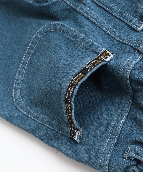 BREEZE（ブリーズ）の「デニムニットレギンス 10分丈（レギンス/スパッツ・キッズ・ブルー/ネイビー/アイボリー/ラベンダー・100/80/120/130/110/90）」の5枚目の写真