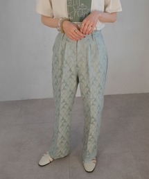 ＡＮＤＪ | ジャガード幾何学柄ダブルタックスラックスパンツ(スラックス)