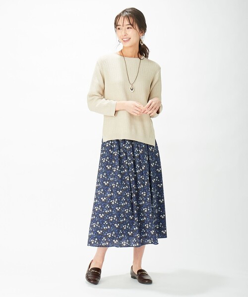J.PRESS(ジェイプレス)の「【洗える】コットン地柄 ニット(ニット/セーター・レディース・ライトグリーン系/ブラウン系/ベージュ系・T15/T13)」の8枚目の写真