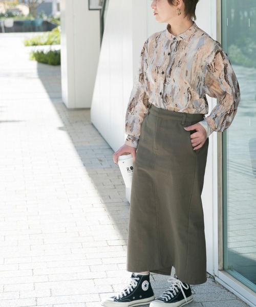 Ambre Neige（アンブルネージュ）の「ペイントルーズシャツ／【WEB/EC限定商品】（シャツ/ブラウス・レディース・パープル/グリーン・FREE）」の9枚目の写真