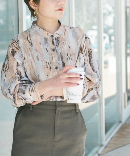 Ambre Neige（アンブルネージュ）の「ペイントルーズシャツ／【WEB/EC限定商品】（シャツ/ブラウス・レディース・パープル/グリーン・FREE）」の12枚目の写真