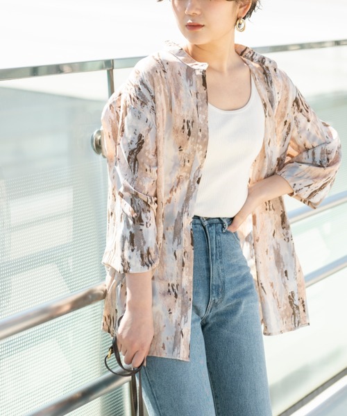 Ambre Neige（アンブルネージュ）の「ペイントルーズシャツ／【WEB/EC限定商品】（シャツ/ブラウス・レディース・パープル/グリーン・FREE）」の11枚目の写真