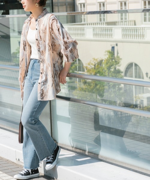 Ambre Neige（アンブルネージュ）の「ペイントルーズシャツ／【WEB/EC限定商品】（シャツ/ブラウス・レディース・パープル/グリーン・FREE）」の5枚目の写真