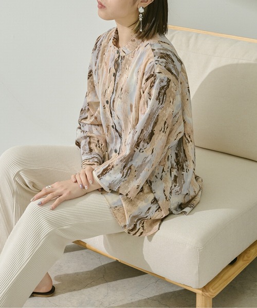 Ambre Neige（アンブルネージュ）の「ペイントルーズシャツ／【WEB/EC限定商品】（シャツ/ブラウス・レディース・パープル/グリーン・FREE）」の19枚目の写真