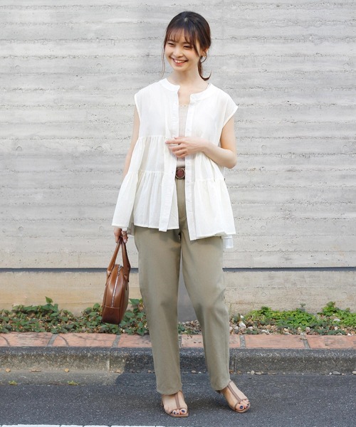 Crisp yours(クリスプユアーズ)の「フレンチボリュームティアードブラウス(シャツ/ブラウス・レディース・ライトグレー/ブラック/ミント/アイボリー・FREE)」の15枚目の写真