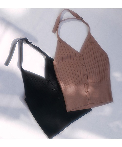 mangata(モンガータ)の「Rib knit tanktop(Tシャツ/カットソー・レディース・ブラック/ブラウン・FREE)」の11枚目の写真