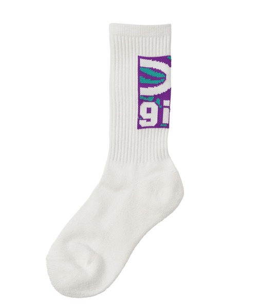 X-girl（エックスガール）の「TWISTED BOX LOGO RIB SOCKS（ソックス/靴下・レディース・ホワイト/ブラック/ベージュ・ONE SIZE）」の6枚目の写真