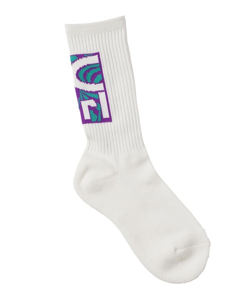 X-girl（エックスガール）の「TWISTED BOX LOGO RIB SOCKS（ソックス/靴下・レディース・ホワイト/ブラック/ベージュ・ONE SIZE）」の7枚目の写真