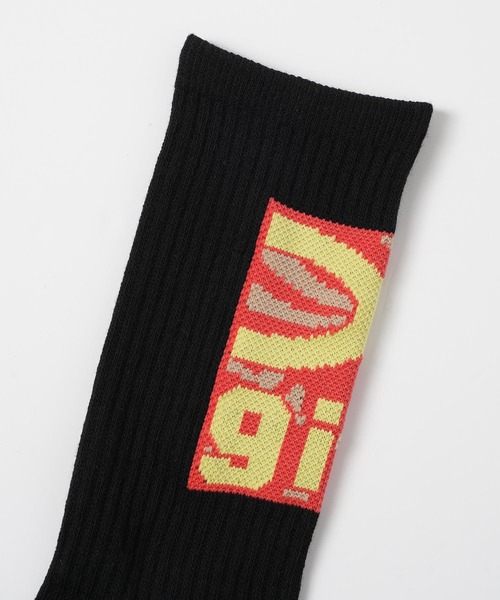X-girl（エックスガール）の「TWISTED BOX LOGO RIB SOCKS（ソックス/靴下・レディース・ホワイト/ブラック/ベージュ・ONE SIZE）」の10枚目の写真