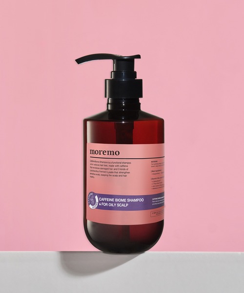moremo(モレモ)の「【moremo/モレモ】CAFFEINE BIOME SHAMPOO FOR OILY SCALP(カフェイン バイオーム シャンプー/オイリー)(シャンプー)」|ピンク